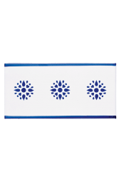 Listello Vietrese 10x20 decoro Angoli Rosetta Blu