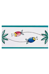 Listello Vietrese 10x20 decoro Tulipani