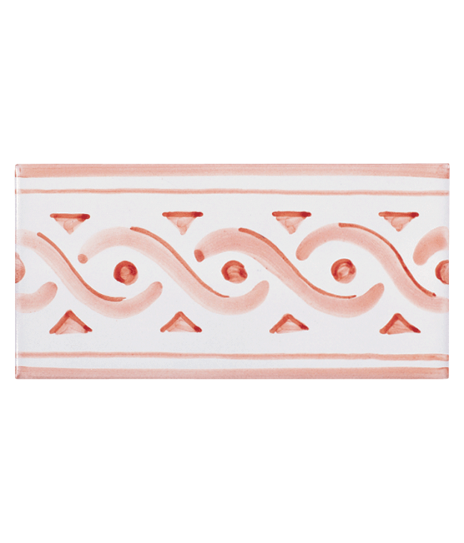 Listello Vietrese 10x20 decoro Delia Rosa Antico