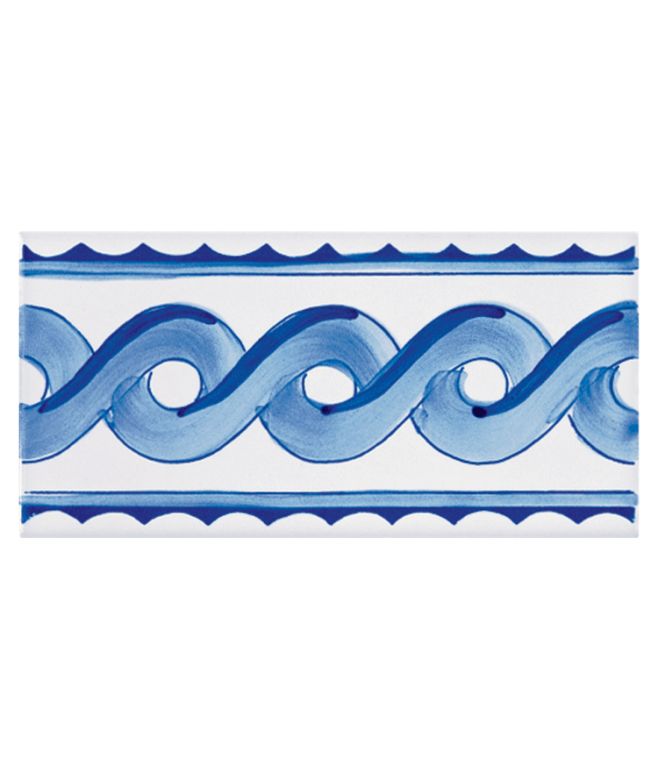 Listello Vietrese 10x20 decoro Ondina Blu