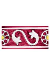 Listello Vietrese 10x20 decoro Pompeiana Rosso