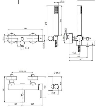SPILLO TECH Miscelatore Vasca esterno  XS  FIMA