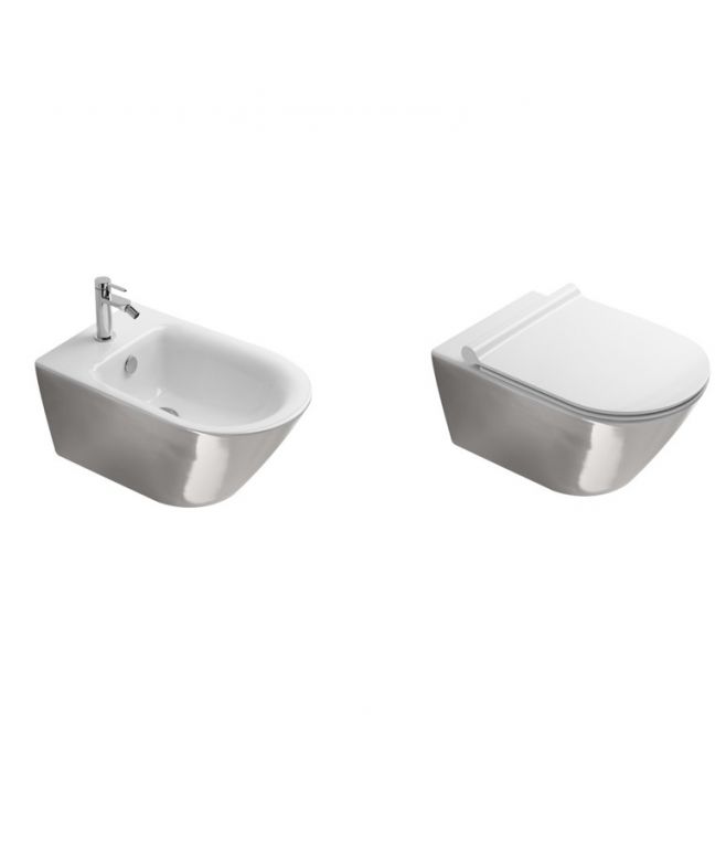 GOLD&SILVER Vaso e bidet sospesi con sedile soft close CATALANO