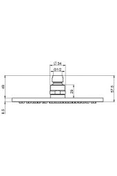 Soffione doccia tondo 20x20 in ottone FIMA