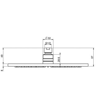Soffione doccia tondo diam.25 in ottone FIMA
