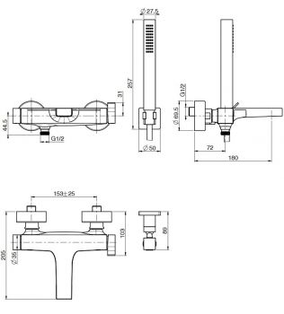 ZETA Miscelatore Vasca esterno FIMA