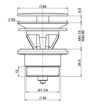 Piletta scarico tipo “CLICK CLACK” Ø 72