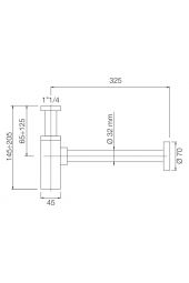 Sifone d'arredo quadro in ottone ispezionabile.