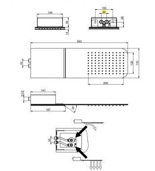 Soffione a parete INOX 2 Getti FIMA