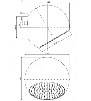 Soffione a sfera da parete FIMA