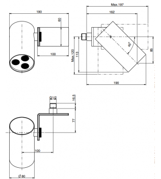 Soffione O3 da parete 3 getti FIMA