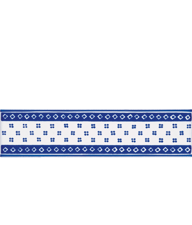 Listello 5x20 Amanda Blu decorato a mano G.De Maio