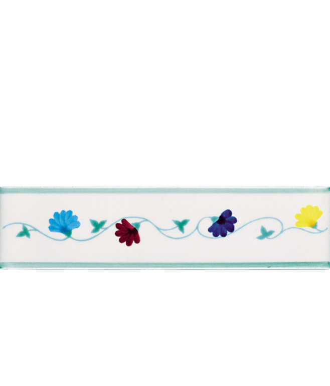 Listello 5x20 Fiori di campo decorato a mano G.De Maio