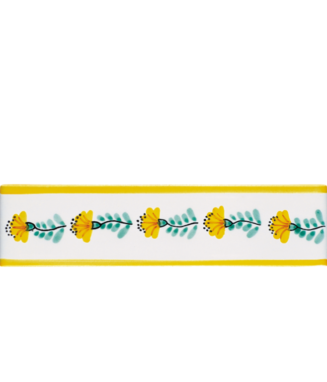 Listello 5x20 Ivana Gialla decorato a mano G.De Maio