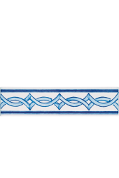 Listello 5x20 Milena Azzurro decorato a mano G.De Maio