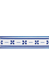 Listello 5x20 Palmettina Blu decorato a mano G.De Maio